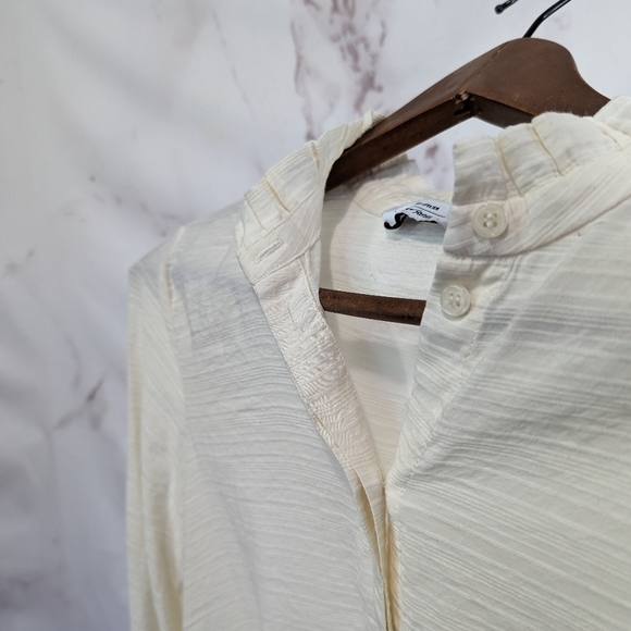 & Other Stories Peasant Top Size 4 Small White Button Popover Blouse 3/4 Sleeve - Picture 13 of 14